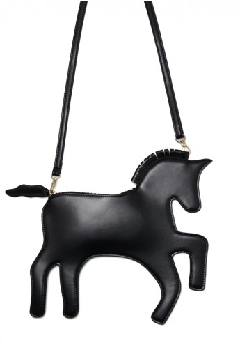 Black Jumping Horse Shoulder Bag